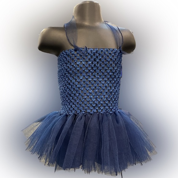 Girls Navy Tutu Dress Handmade - Picture 2 of 3